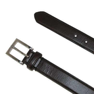 Ctm Men's Big & Tall Leather Basic Dress Belt With Silver Buckle (Order One Size Up)