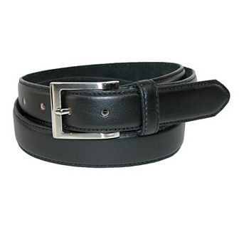 Ctm Men's Big & Tall Leather Basic Dress Belt With Silver Buckle (Order One Size Up)