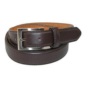 Ctm Men's Big & Tall Leather Basic Dress Belt With Silver Buckle (Order One Size Up)