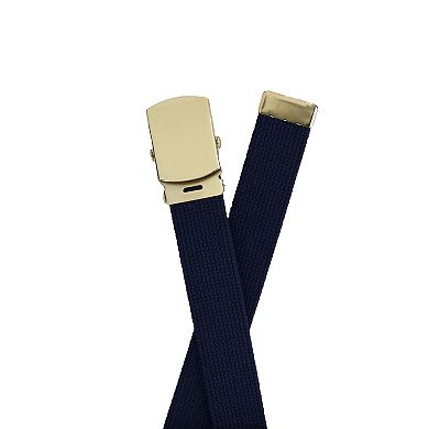Ctm Kids' Cotton Adjustable Belt With Brass Military Buckle