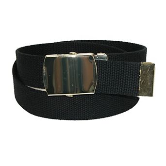 Ctm Kids' Cotton Adjustable Belt With Brass Military Buckle