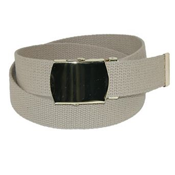 Ctm Kids' Cotton Adjustable Belt With Brass Military Buckle