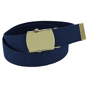 Ctm Kids' Cotton Adjustable Belt With Brass Military Buckle