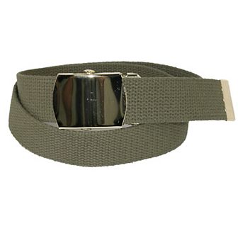 Ctm Kids' Cotton Adjustable Belt With Brass Military Buckle