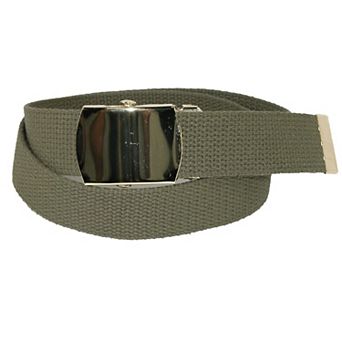 Ctm Kids' Cotton Adjustable Belt With Brass Military Buckle