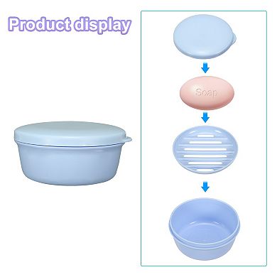 Travel Soap Container, 2 Pack Round Soap Holder Travel Case Box