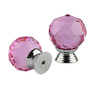 30mm Crystal Glass Drawer Knobs Cabinet Pull Handle Round 10pcs
