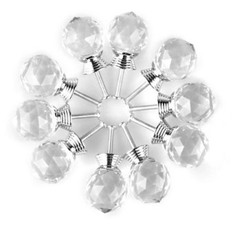 30mm Crystal Glass Drawer Knobs Cabinet Pull Handle Round 10 pc
