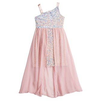 Girls 7-16 Poppies & Roses One Shoulder Sequins Top Mock Dress