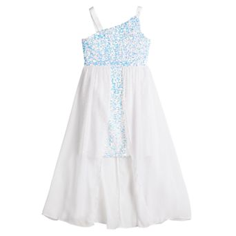 Girls 7-16 Poppies & Roses One Shoulder Sequins Top Mock Dress