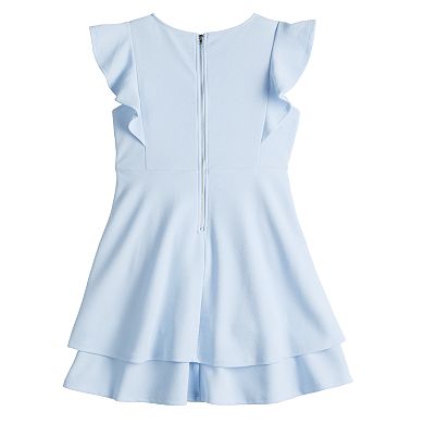 Girls 7-16 Poppies & Roses Double Tier Flutter Dress