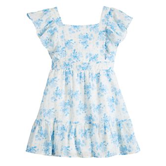 Girls 7-16 Poppies & Roses Back Bow Floral Dress