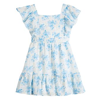 Girls 7-16 Poppies & Roses Back Bow Floral Dress
