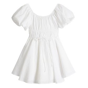 Girls 7-16 Poppies & Roses Bubble Sleeve Smocked Dress