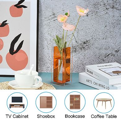 Acrylic Vase, Arch Acrylic Floral Vase Clear Geometric Plastic Decorative Vase