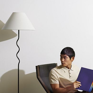 Brightech Squiggle 22" Led Contemporary Modern Floor Lamp With Empire Shade