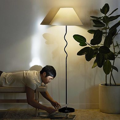 Brightech Squiggle 22" Led Contemporary Modern Floor Lamp With Empire Shade