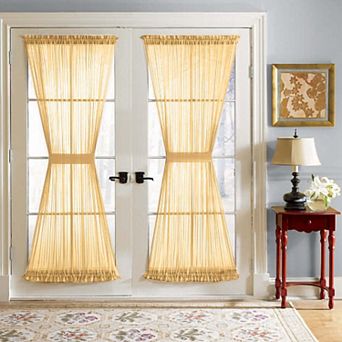 BrylaneHome BH Studio Sheer Voile Door Panel With Tiebacks