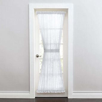 BrylaneHome BH Studio Sheer Voile Door Panel With Tiebacks