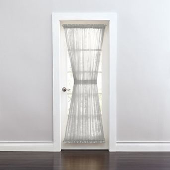 BrylaneHome BH Studio Sheer Voile Door Panel With Tiebacks