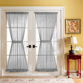 BrylaneHome BH Studio Sheer Voile Door Panel With Tiebacks