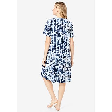 Dreams & Co. Plus Size Reversible Gauze Lounger