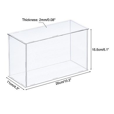 Acrylic Display Case Plastic Box Cube Storage Box Assemble Showcase 10.2"x4.3"x6.1"