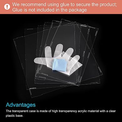 Acrylic Display Case Plastic Box Cube Storage Box Assemble Showcase 10.2"x4.3"x6.1"