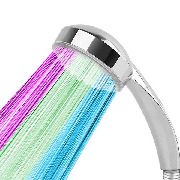 Silver, Aquaflow Led Shower Head Automatically Hydropowered Without