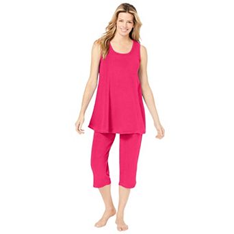 Dreams & Co. Plus Size 2 pc Terry Tank And Capri Sleep Set