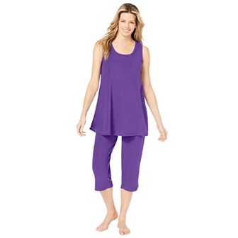 Dreams & Co. Plus Size 2 pc Terry Tank And Capri Sleep Set