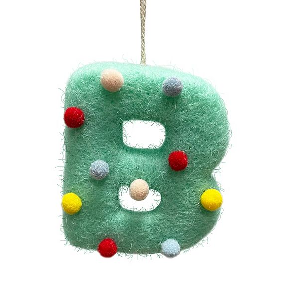 St. Nicholas Square® Felt Pom Pom Monogram Christmas Ornament - B