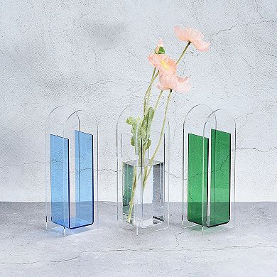 Acrylic Vase Arch Acrylic Floral Vase Clear Geometric Plastic Decorative Vase