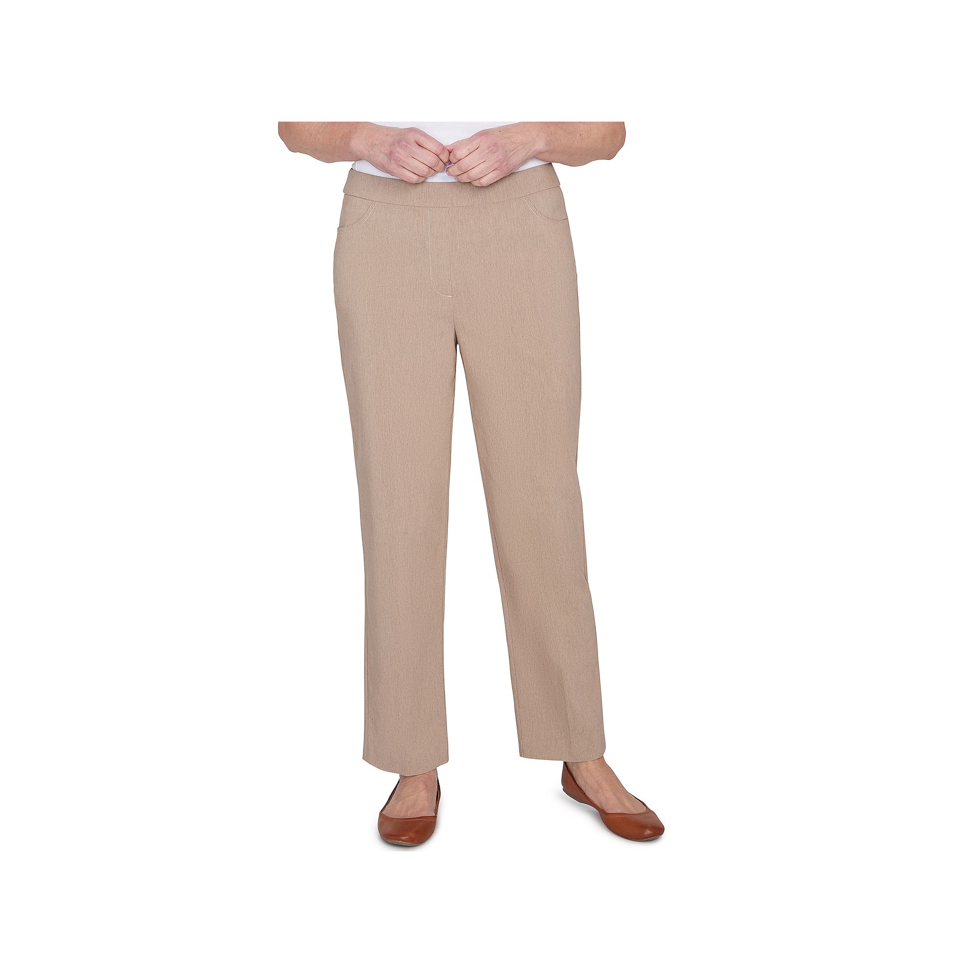 Womens Short Alfred Dunner Classic Charmed Pants, Size: 16 Short, Toast