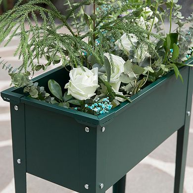 Freestanding Raised Garden Bed Rectangular Flower Planter