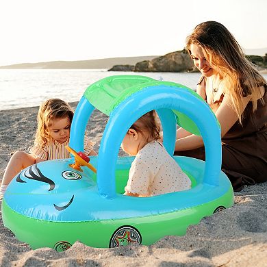 Kids, Inflatable Pool Float With Sun Protection Canopy