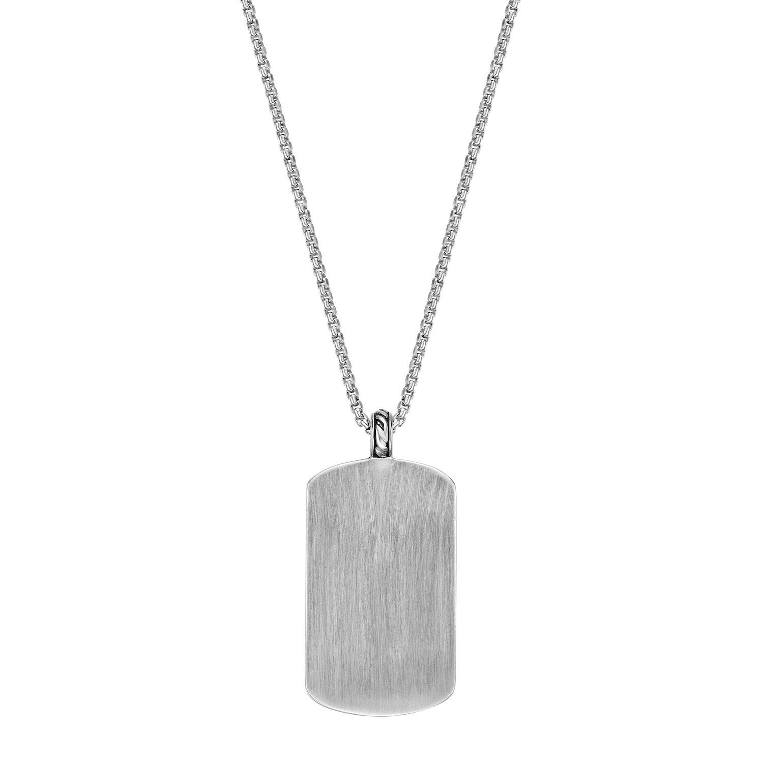 thumbnail image 2 of Men's Army Style Dog Tag Necklace - Stainless Steel, CZ Stone, Personalized Option 2 of 10