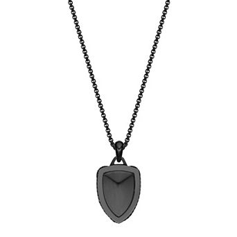 Men's LYNX Stainless Steel Shield Pendant Necklace