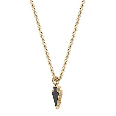 Men's LYNX Stainless Steel Agate Arrowhead Pendant Necklace