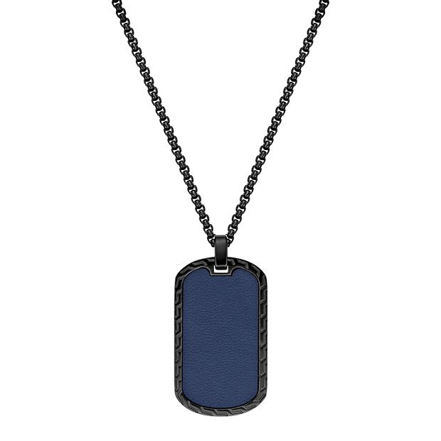 Leather dog tag necklace fashion