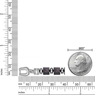 Men's LYNX Stainless Steel Tiger's Eye Bead Bracelet