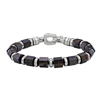 Men's LYNX Stainless Steel Bead Bracelet