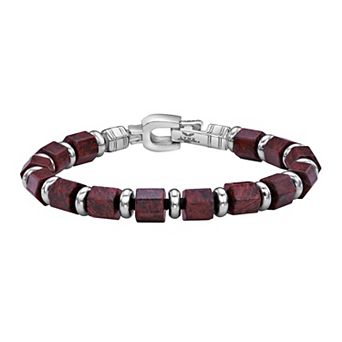 Men's LYNX Stainless Steel Bead Bracelet