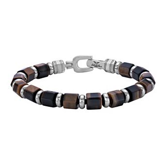 Men's LYNX Stainless Steel Bead Bracelet