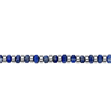 Men's LYNX Stainless Steel Blue Lapis Bracelet