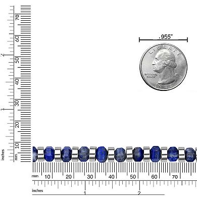 Men's LYNX Stainless Steel Blue Lapis Bracelet