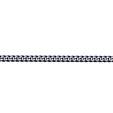 Men's LYNX Blue Ion-Plated Stainless Steel 8mm Curb Chain Bracelet