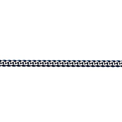 Men's LYNX Blue Ion-Plated Stainless Steel 8mm Curb Chain Bracelet