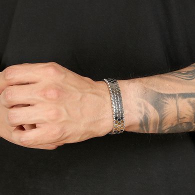 Men's LYNX Stainless Steel Honey Comb Bracelet