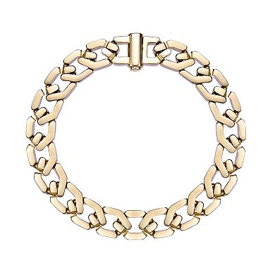 Men's LYNX Gold Ion-Plated Stainless Steel Chain Link Bracelet
